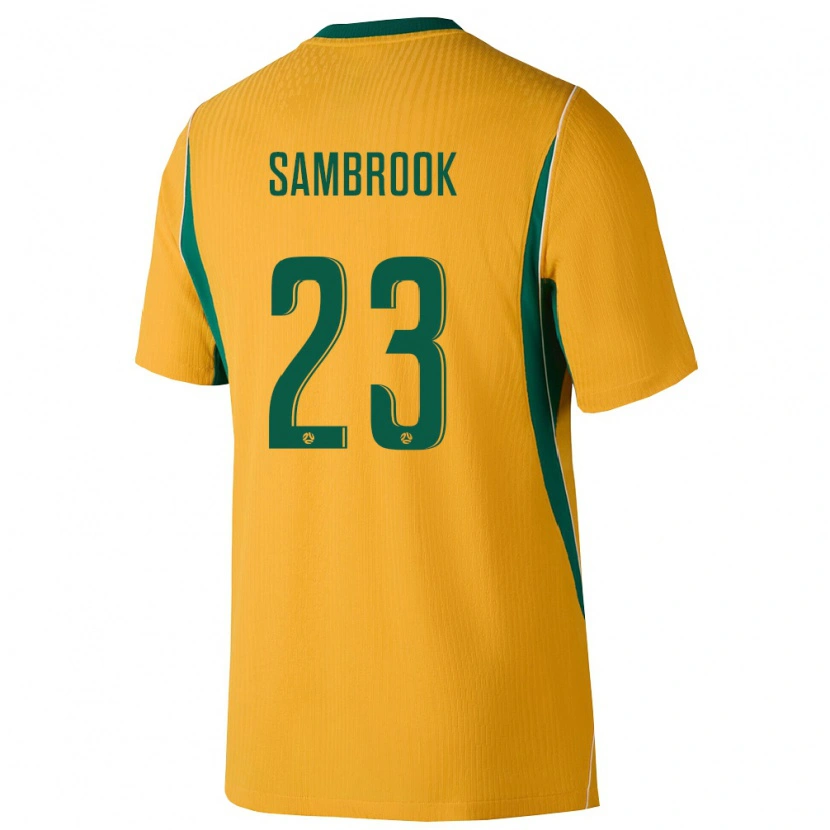 Danxen Women Australia Logan Sambrook #23 Yellow Green Home Jersey 26-28 T-Shirt