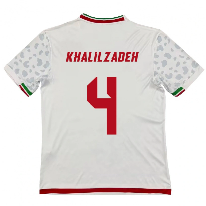 Danxen Women Iran Shoja Khalilzadeh #4 White Red Home Jersey 26-28 T-Shirt
