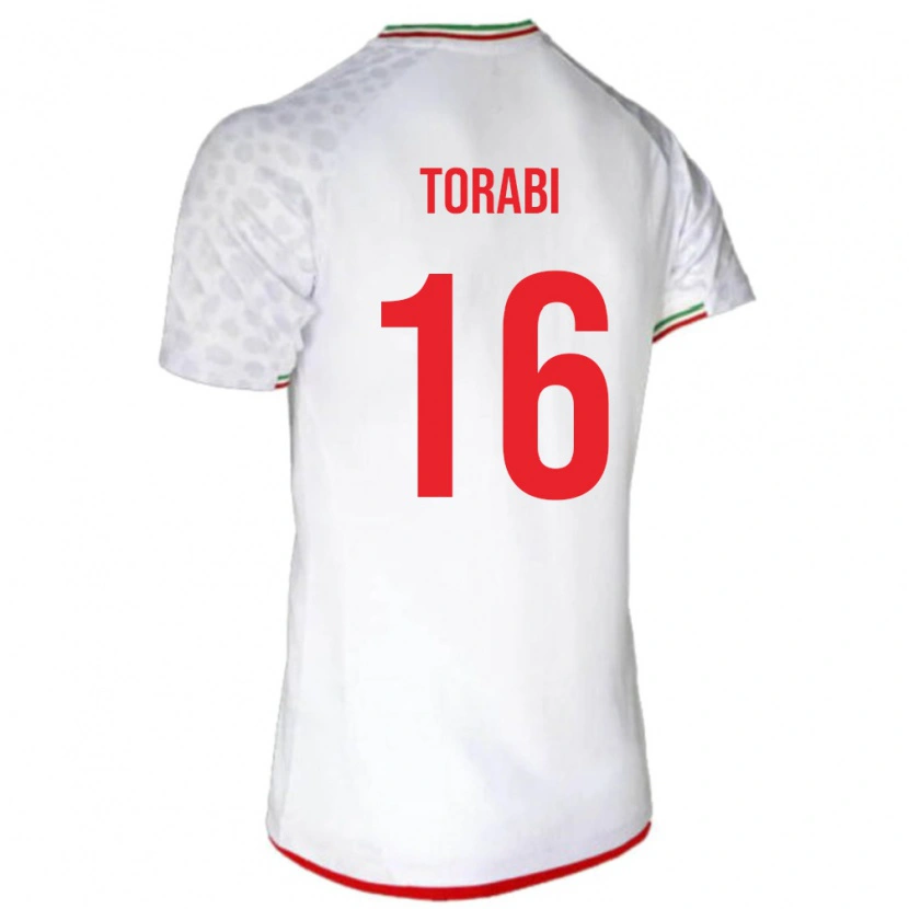 Danxen Women Iran Mehdi Torabi #16 White Red Home Jersey 26-28 T-Shirt