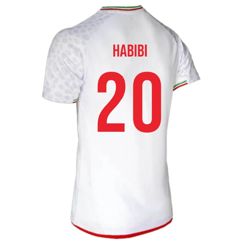 Danxen Women Iran Abbas Habibi #20 White Red Home Jersey 26-28 T-Shirt