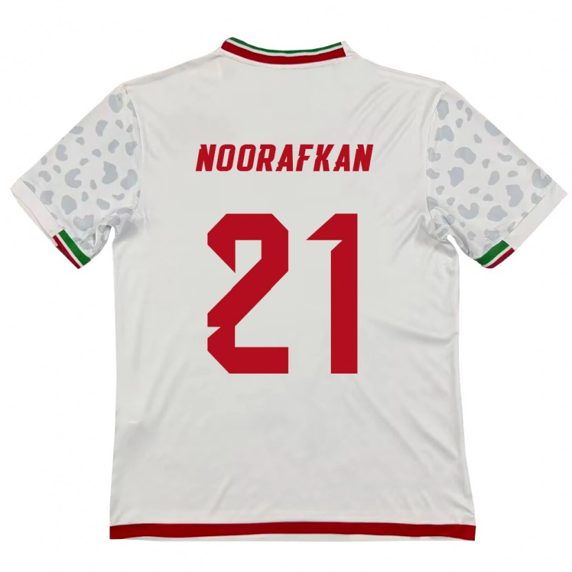 Danxen Women Iran Omid Noorafkan #21 White Red Home Jersey 26-28 T-Shirt