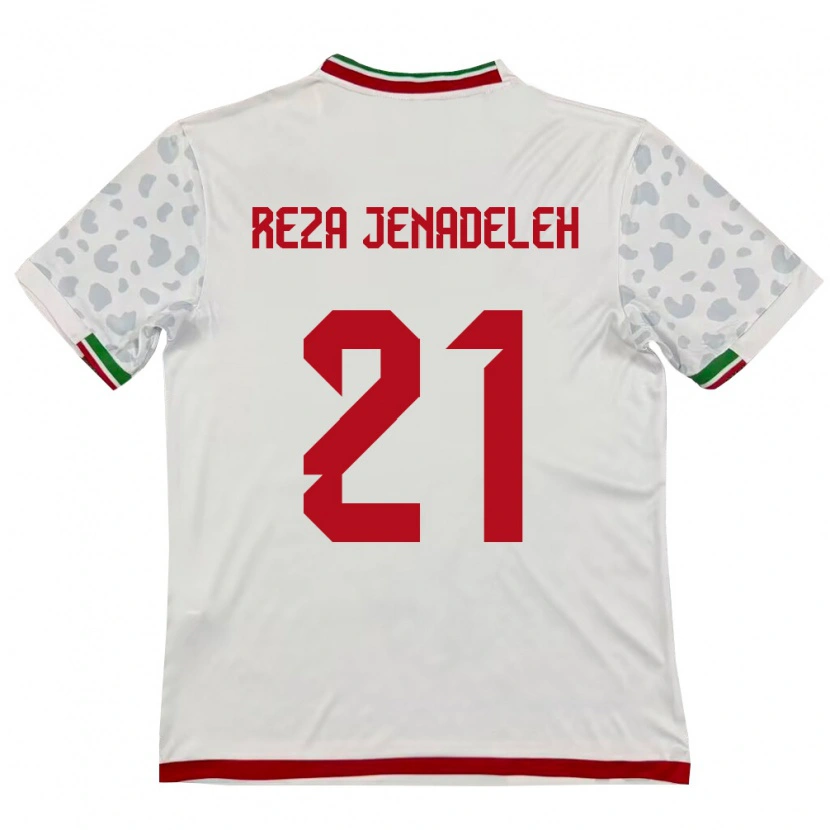 Danxen Women Iran Ahmad Reza Jenadeleh #21 White Red Home Jersey 26-28 T-Shirt