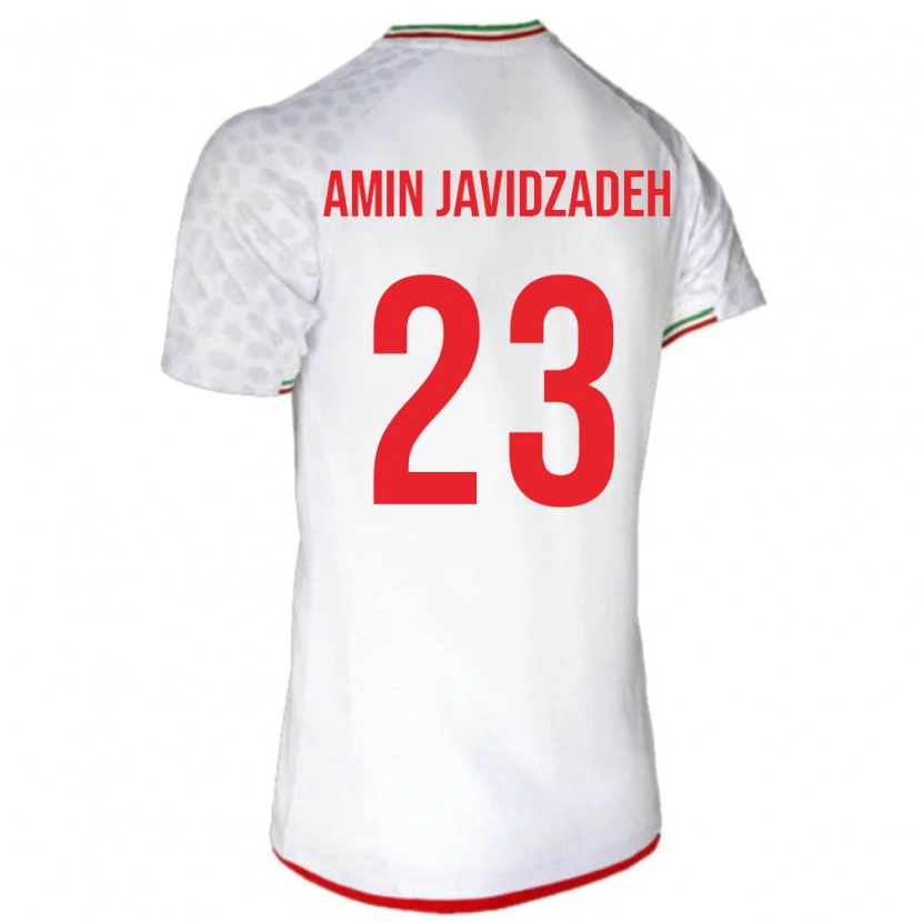 Danxen Women Iran Mohammad Amin Javidzadeh #23 White Red Home Jersey 26-28 T-Shirt