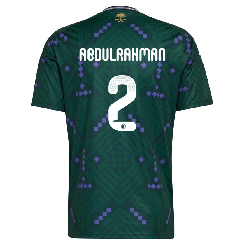 Danxen Women Saudi Arabia Mohammed Abdulrahman #2 Green Purple White Home Jersey 26-28 T-Shirt