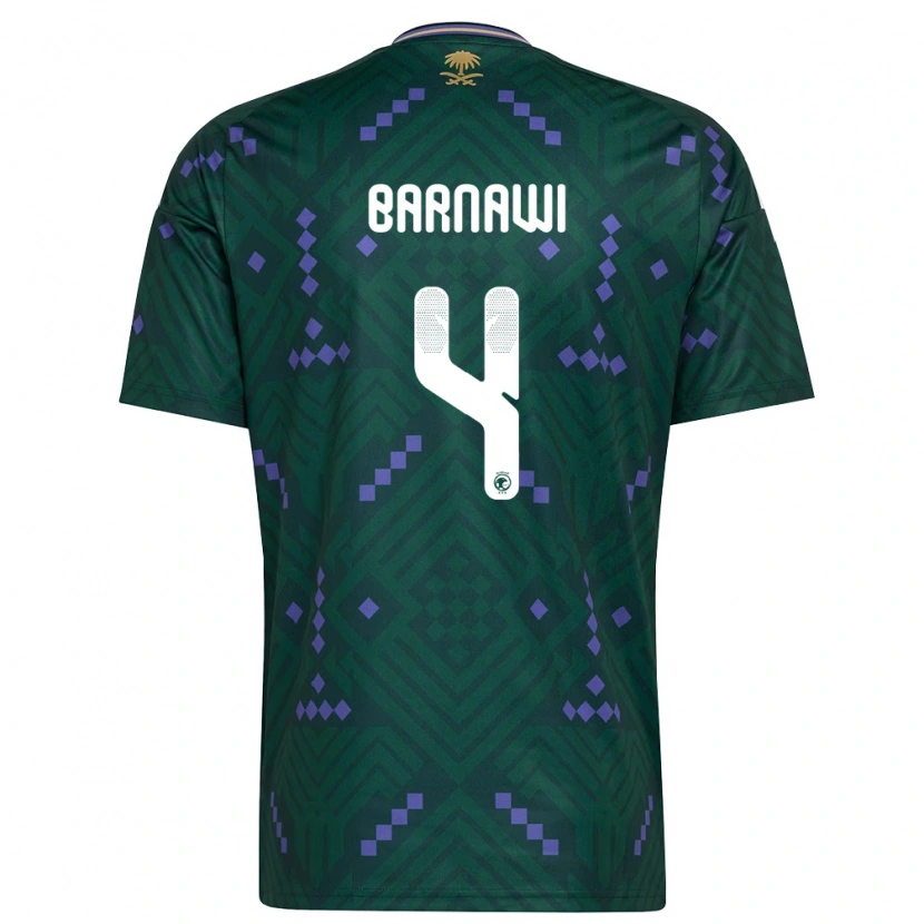 Danxen Women Saudi Arabia Mohammed Barnawi #4 Green Purple White Home Jersey 26-28 T-Shirt
