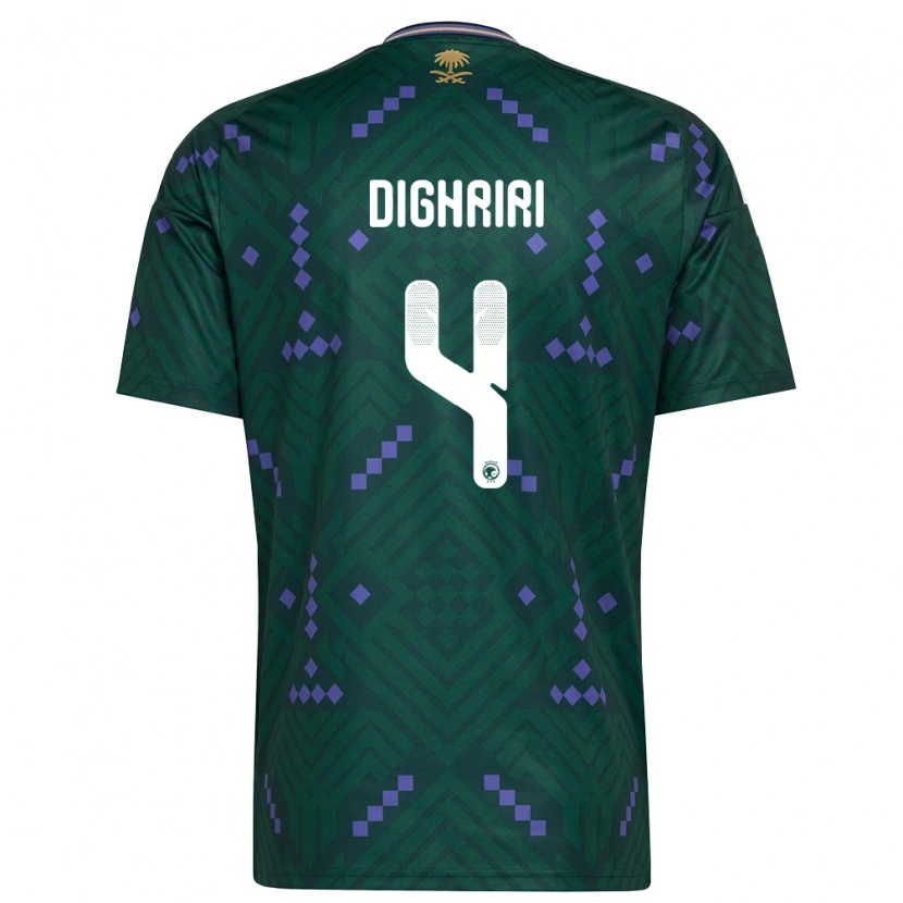 Danxen Women Saudi Arabia Khalid Dighriri #4 Green Purple White Home Jersey 26-28 T-Shirt