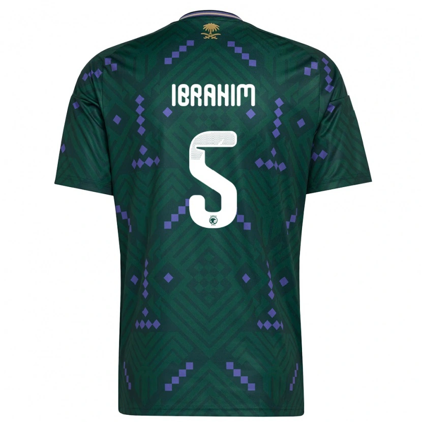 Danxen Women Saudi Arabia Khalid Ibrahim #5 Green Purple White Home Jersey 26-28 T-Shirt