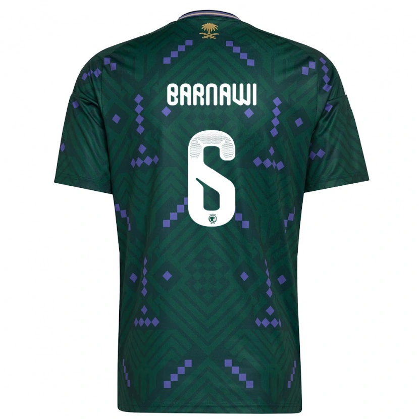 Danxen Women Saudi Arabia Saleh Barnawi #6 Green Purple White Home Jersey 26-28 T-Shirt