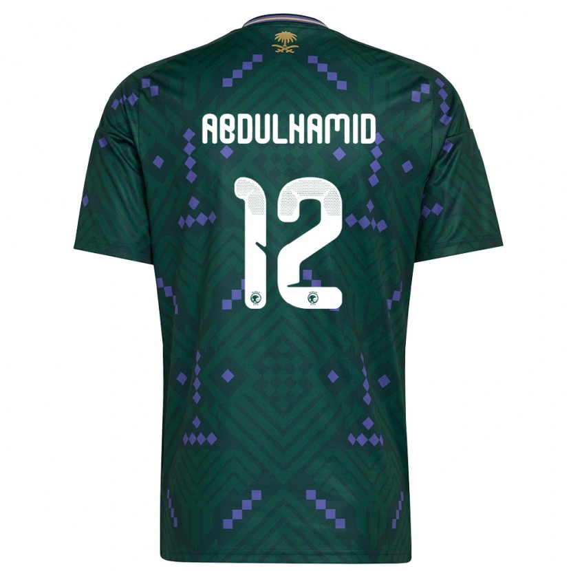 Danxen Women Saudi Arabia Saud Abdulhamid #12 Green Purple White Home Jersey 26-28 T-Shirt
