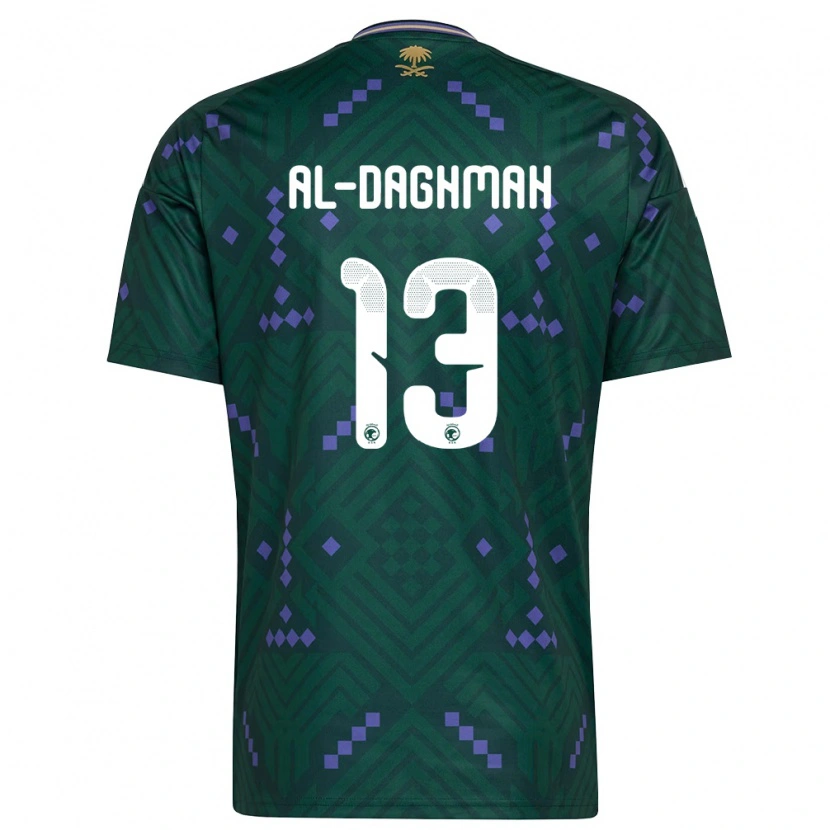 Danxen Women Saudi Arabia Osama Al-Daghmah #13 Green Purple White Home Jersey 26-28 T-Shirt