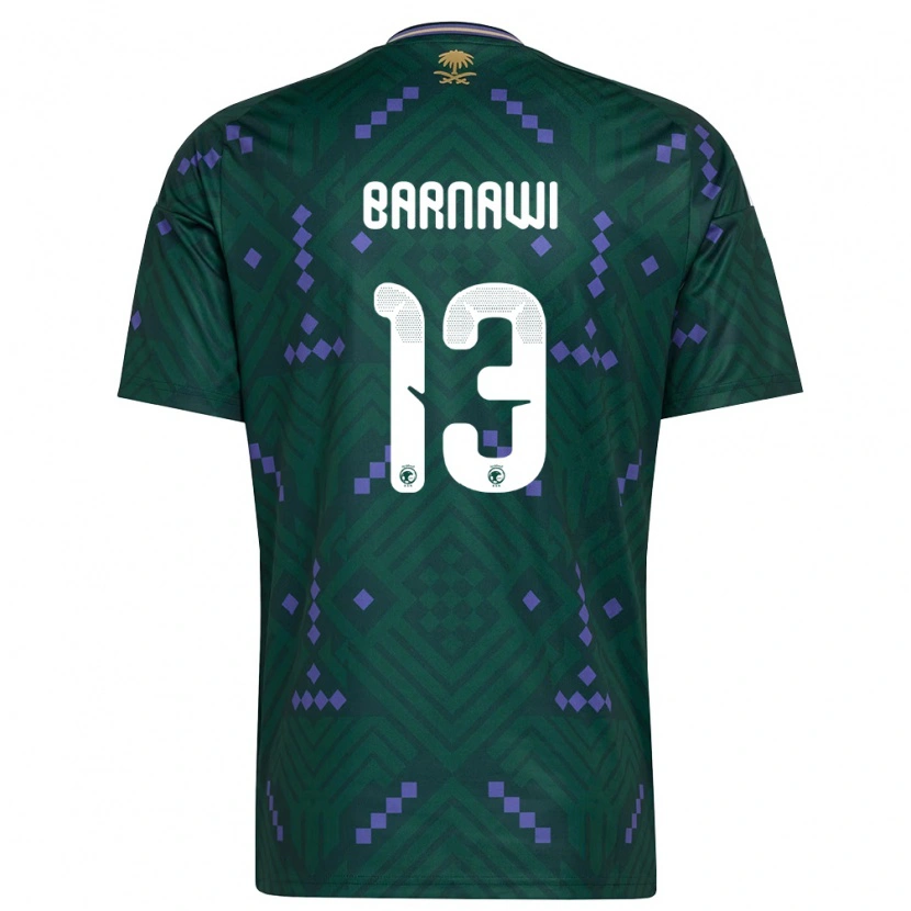 Danxen Women Saudi Arabia Abdulsalam Barnawi #13 Green Purple White Home Jersey 26-28 T-Shirt