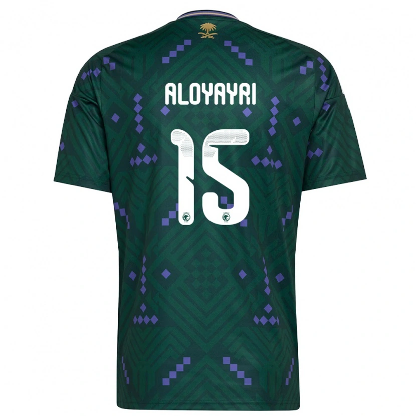 Danxen Women Saudi Arabia Abdulmalik Aloyayri #15 Green Purple White Home Jersey 26-28 T-Shirt