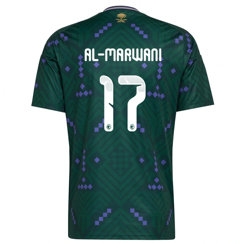 Danxen Women Saudi Arabia Abdulmalik Al-Marwani #17 Green Purple White Home Jersey 26-28 T-Shirt