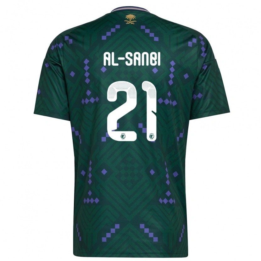 Danxen Women Saudi Arabia Abdulrahman Al-Sanbi #21 Green Purple White Home Jersey 26-28 T-Shirt