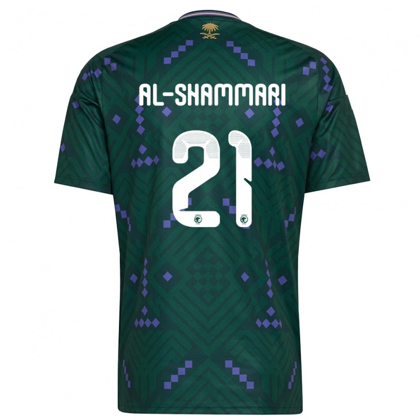 Danxen Women Saudi Arabia Musaed Al-Shammari #21 Green Purple White Home Jersey 26-28 T-Shirt