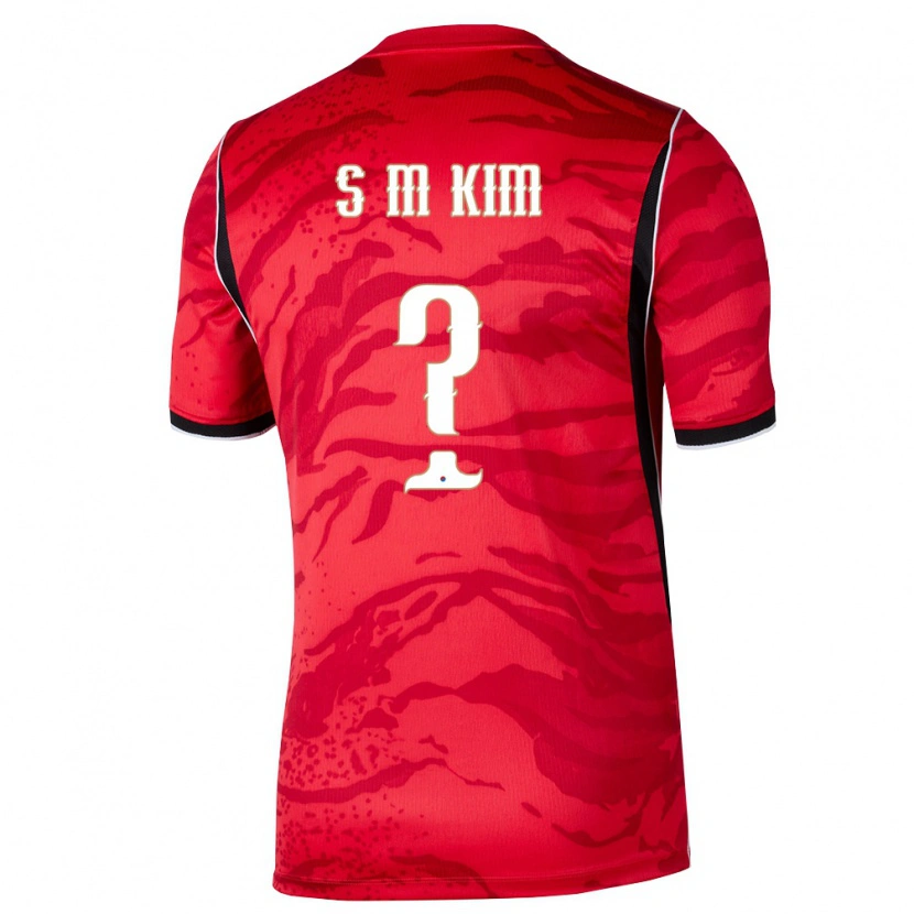 Danxen Women South Korea Min-Sung Kim #0 Red White Black Home Jersey 26-28 T-Shirt