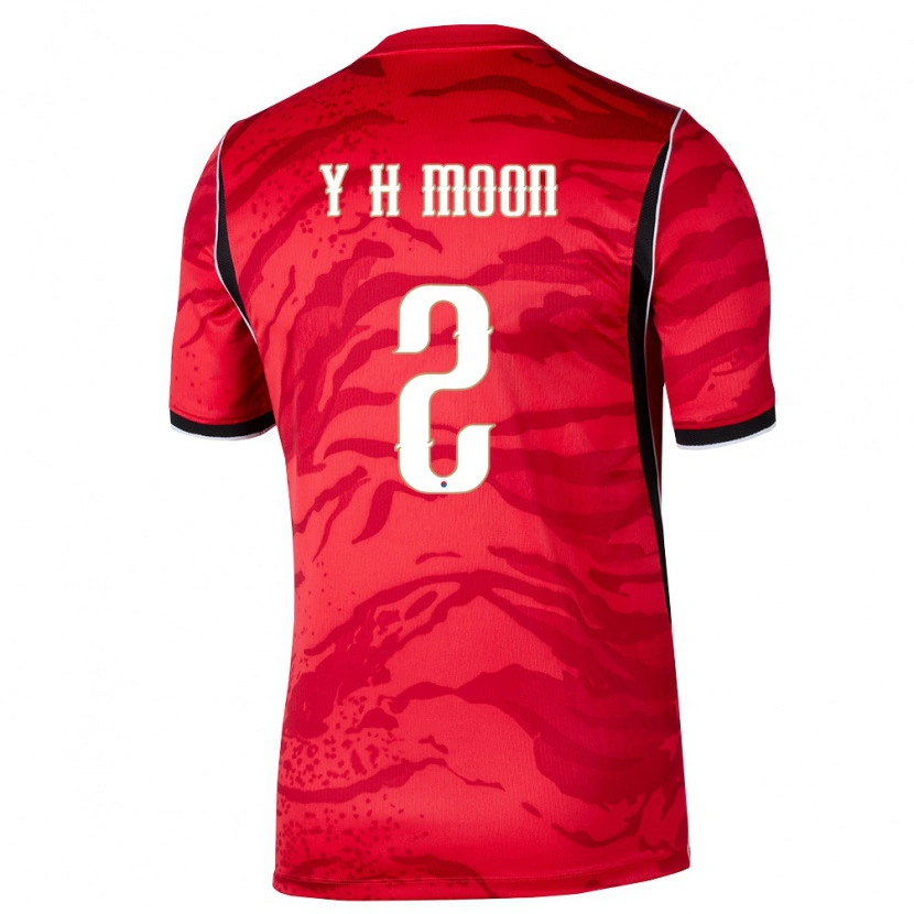 Danxen Women South Korea Yo-Han Moon #2 Red White Black Home Jersey 26-28 T-Shirt