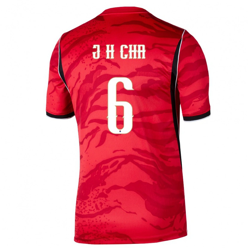 Danxen Women South Korea Je-Hoon Cha #6 Red White Black Home Jersey 26-28 T-Shirt