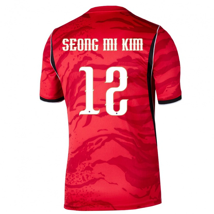 Danxen Women South Korea Kim Seong Mi #12 Red White Black Home Jersey 26-28 T-Shirt