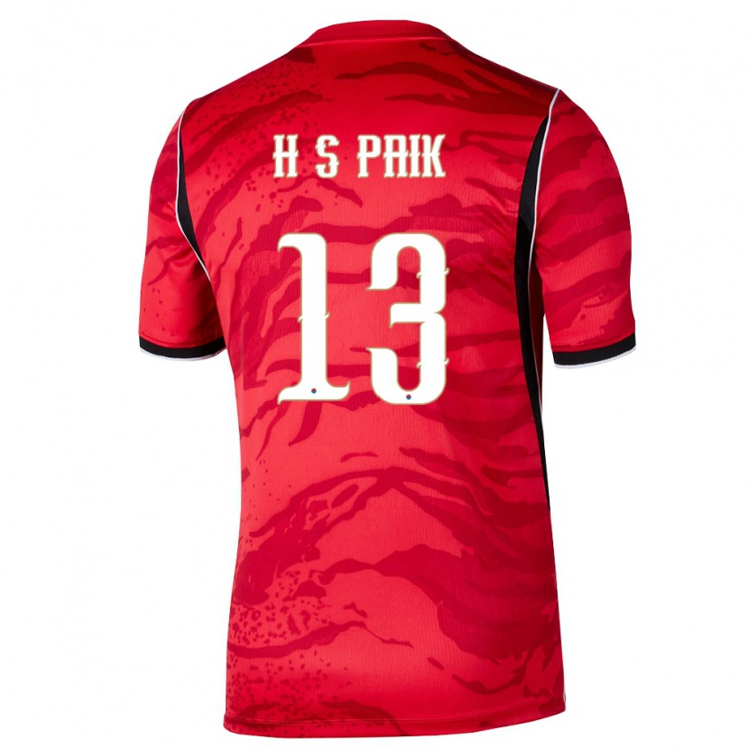 Danxen Women South Korea Sang-Hoon Paik #13 Red White Black Home Jersey 26-28 T-Shirt