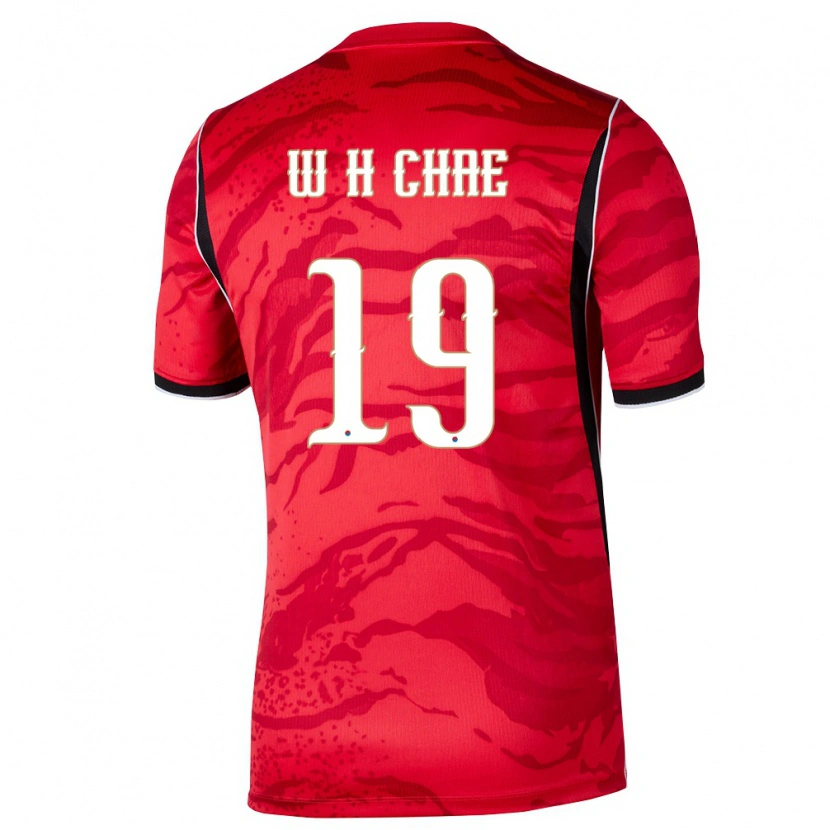 Danxen Women South Korea Hyun-Woo Chae #19 Red White Black Home Jersey 26-28 T-Shirt