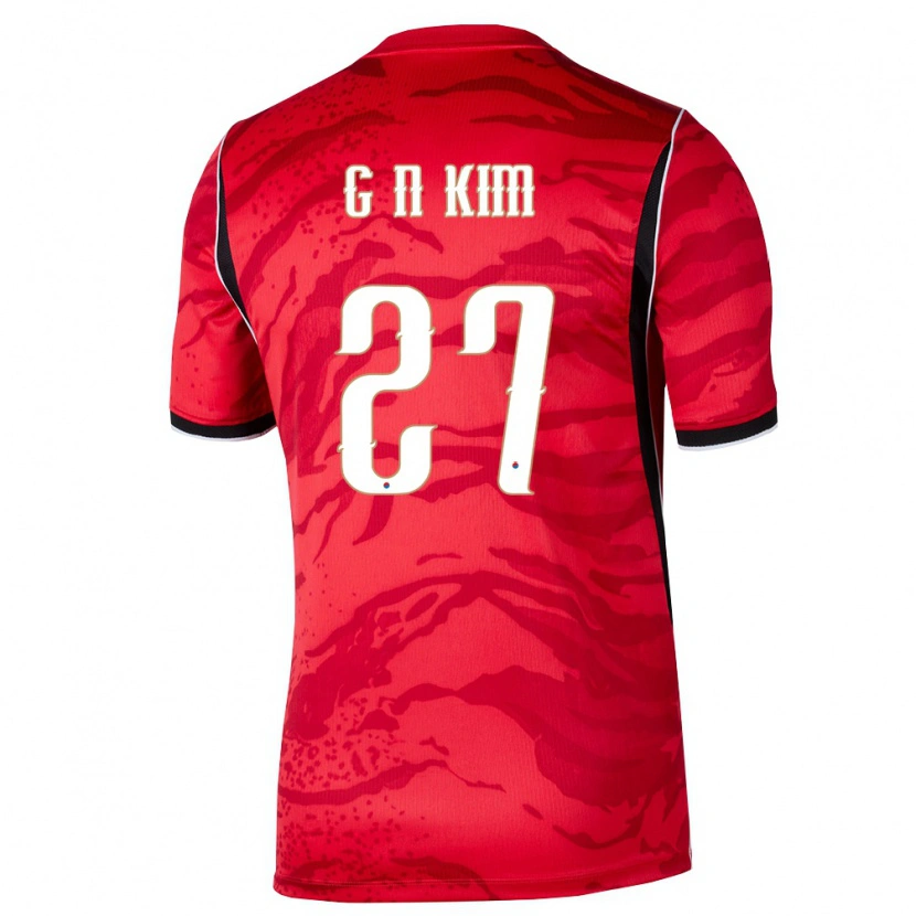 Danxen Women South Korea Gun-Nam Kim #27 Red White Black Home Jersey 26-28 T-Shirt