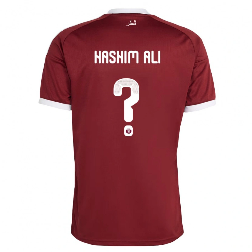 Danxen Women Qatar Hashim Ali #0 Red Burgundy White Home Jersey 26-28 T-Shirt