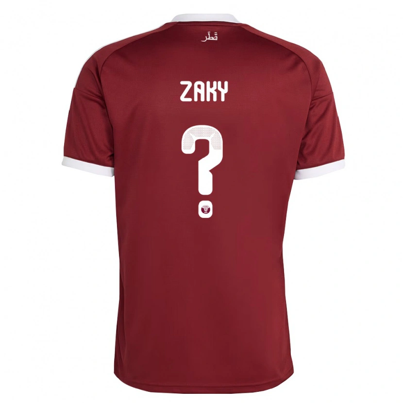 Danxen Women Qatar Abdelrahman Zaky #0 Red Burgundy White Home Jersey 26-28 T-Shirt