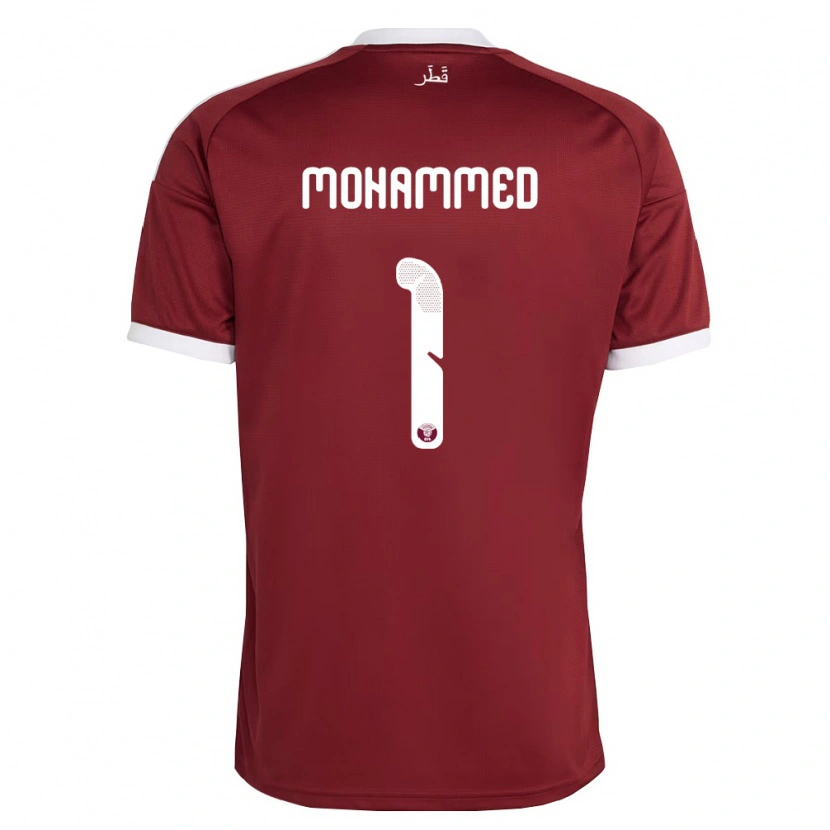 Danxen Women Qatar Bakri Mohammed #1 Red Burgundy White Home Jersey 26-28 T-Shirt