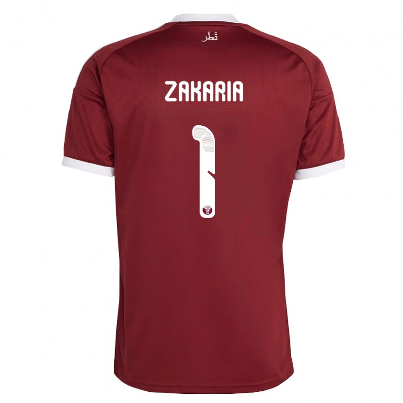 Danxen Women Qatar Salah Zakaria #1 Red Burgundy White Home Jersey 26-28 T-Shirt