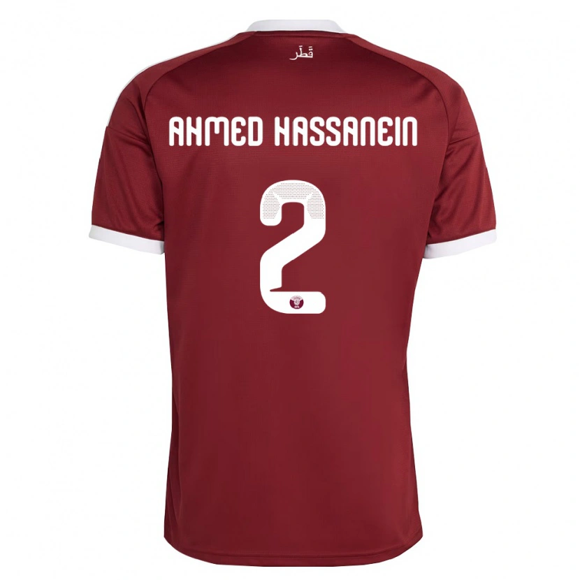 Danxen Women Qatar Seif Hassanein #2 Red Burgundy White Home Jersey 26-28 T-Shirt