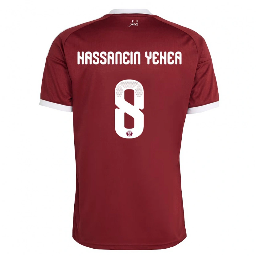 Danxen Women Qatar Mohamed Hassanein Yehea #8 Red Burgundy White Home Jersey 26-28 T-Shirt