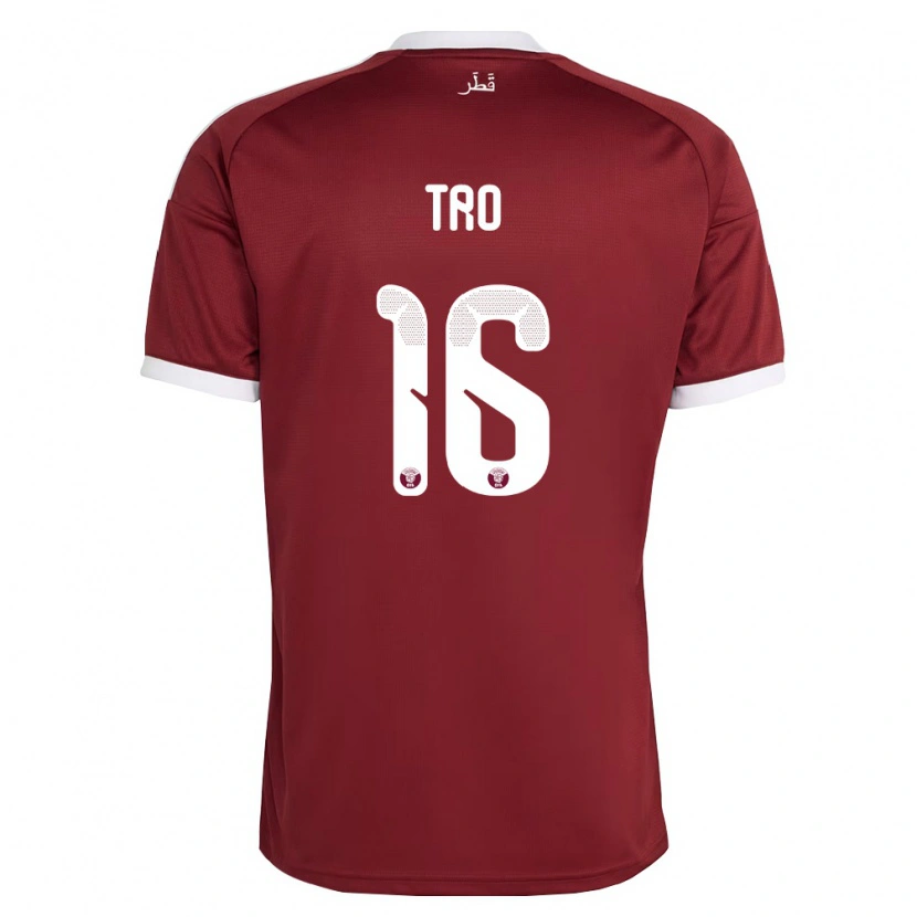 Danxen Women Qatar Jaedon Tro #16 Red Burgundy White Home Jersey 26-28 T-Shirt