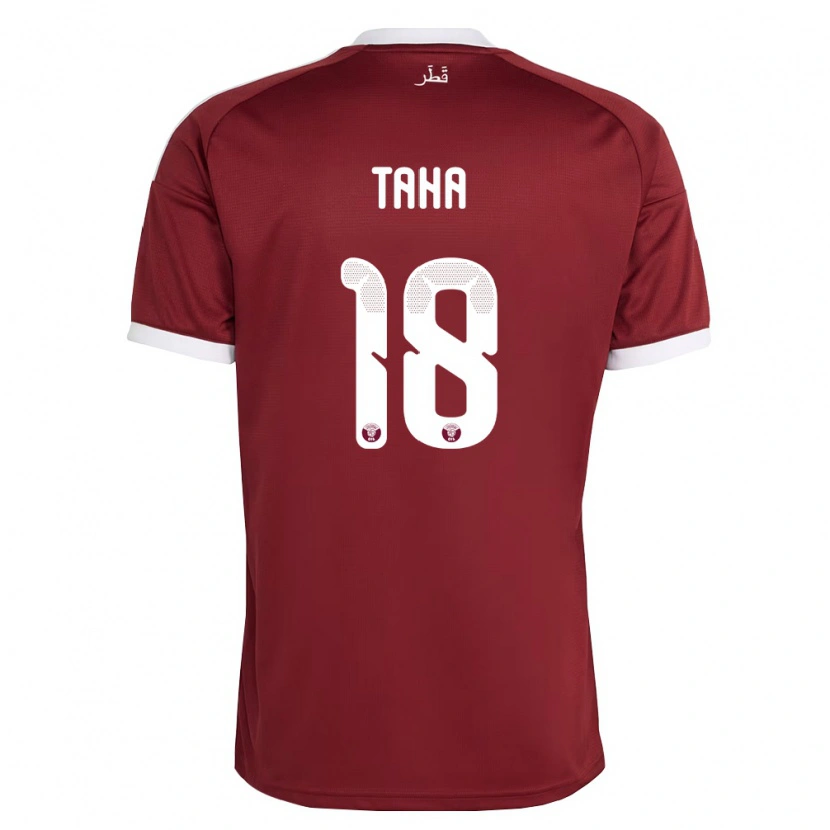 Danxen Women Qatar Moath Taha #18 Red Burgundy White Home Jersey 26-28 T-Shirt