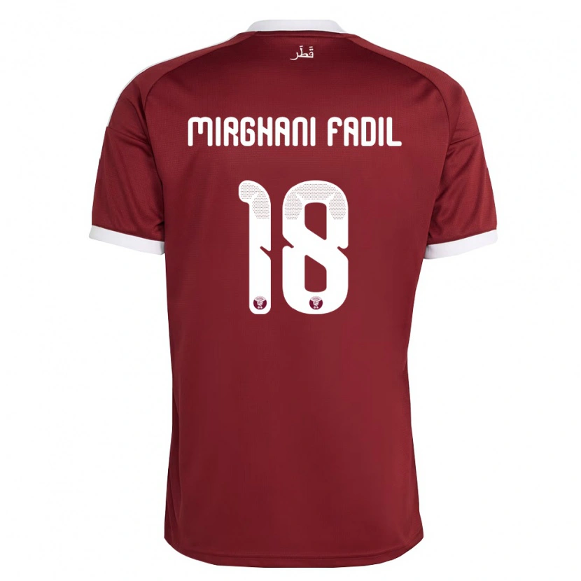 Danxen Women Qatar Awab Mirghani Fadil #18 Red Burgundy White Home Jersey 26-28 T-Shirt