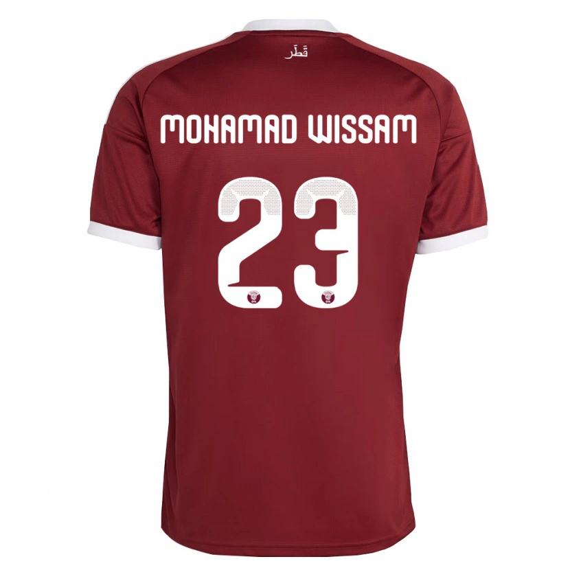 Danxen Women Qatar Karim Mohamad Wissam #23 Red Burgundy White Home Jersey 26-28 T-Shirt