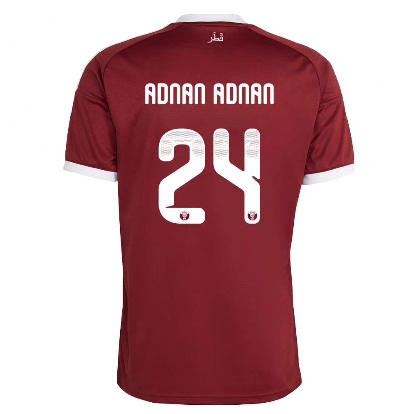 Danxen Women Qatar Adham Adnan Adnan #24 Red Burgundy White Home Jersey 26-28 T-Shirt