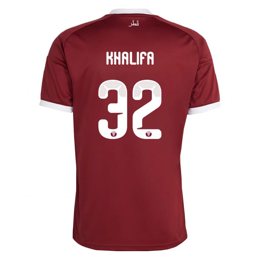 Danxen Women Qatar Duana Khalifa #32 Red Burgundy White Home Jersey 26-28 T-Shirt