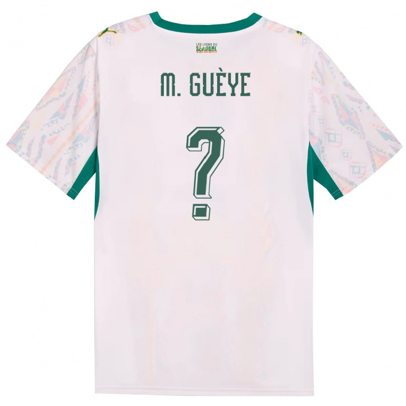 Danxen Women Senegal Mouhamed Guèye #0 White Green Yellow Home Jersey 26-28 T-Shirt