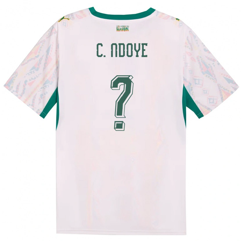 Danxen Women Senegal Cheikh Ndoye #0 White Green Yellow Home Jersey 26-28 T-Shirt