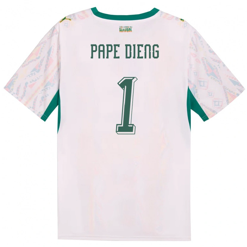 Danxen Women Senegal Pape Dieng #1 White Green Yellow Home Jersey 26-28 T-Shirt