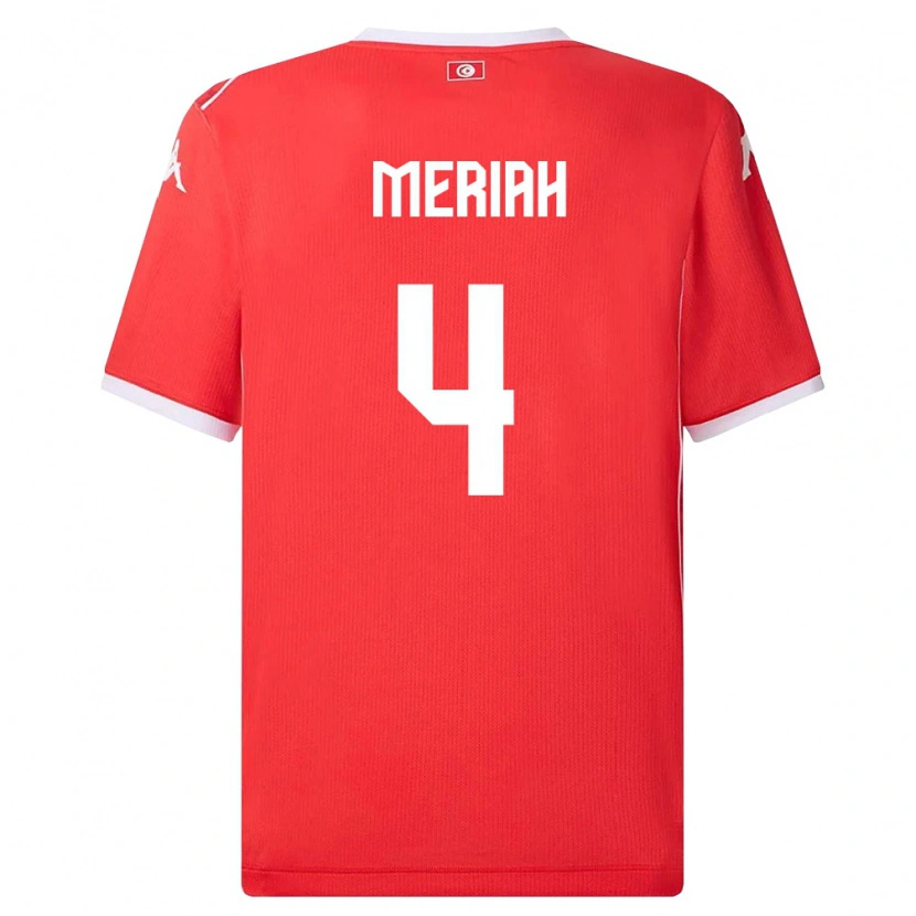 Danxen Women Tunisia Yassine Meriah #4 Red White Home Jersey 26-28 T-Shirt