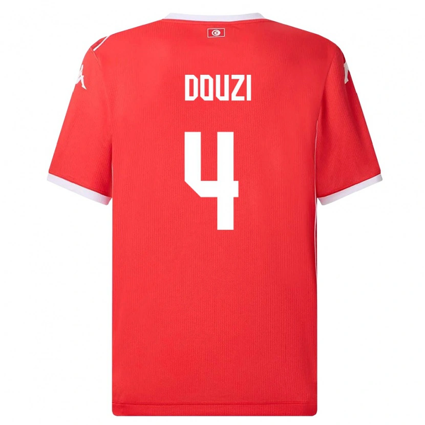 Danxen Women Tunisia Youssef Douzi #4 Red White Home Jersey 26-28 T-Shirt