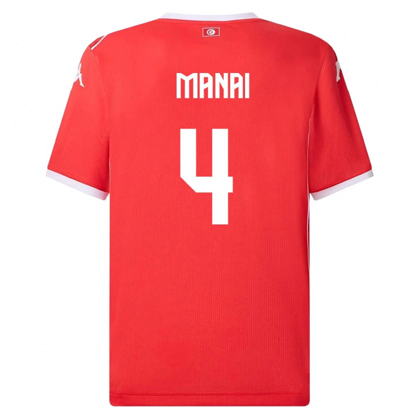 Danxen Women Tunisia Jassin Manai #4 Red White Home Jersey 26-28 T-Shirt