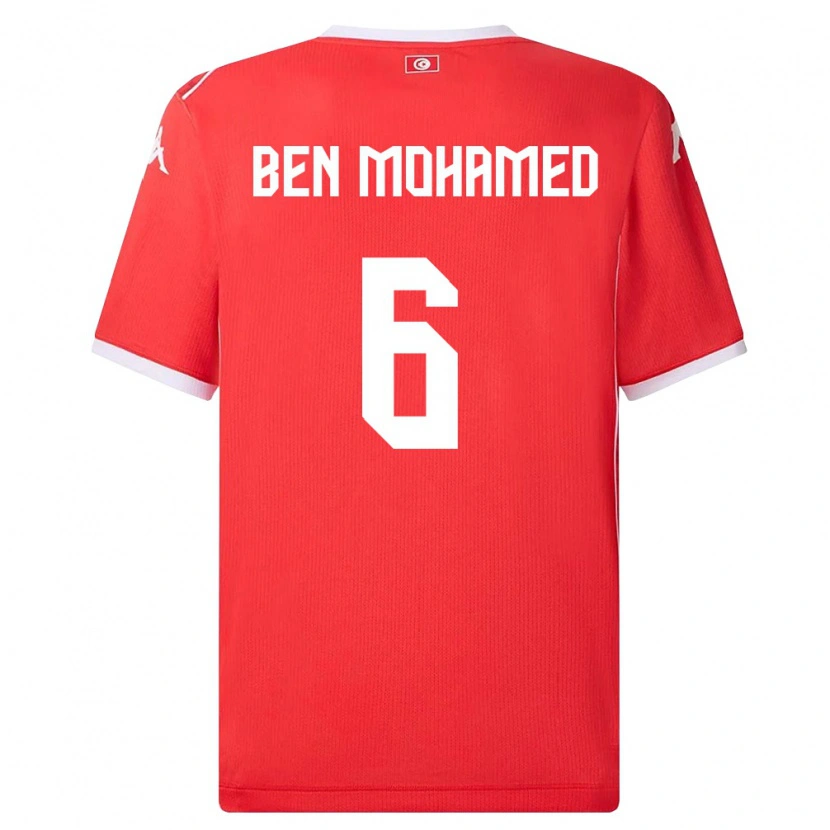 Danxen Women Tunisia Amir Ben Mohamed #6 Red White Home Jersey 26-28 T-Shirt