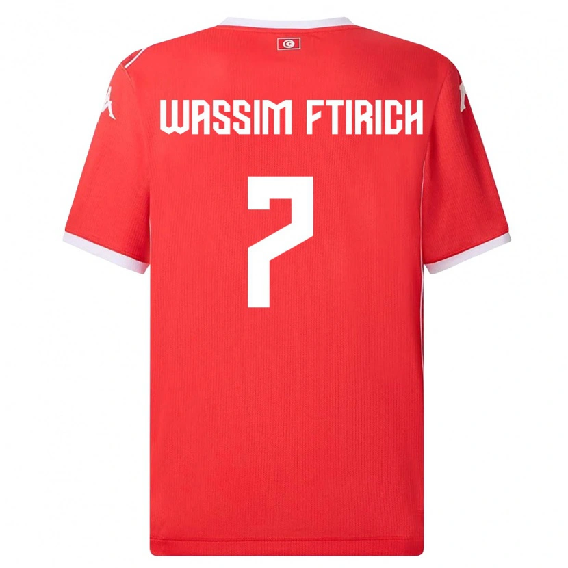 Danxen Women Tunisia Mohamed Wassim Ftirich #7 Red White Home Jersey 26-28 T-Shirt