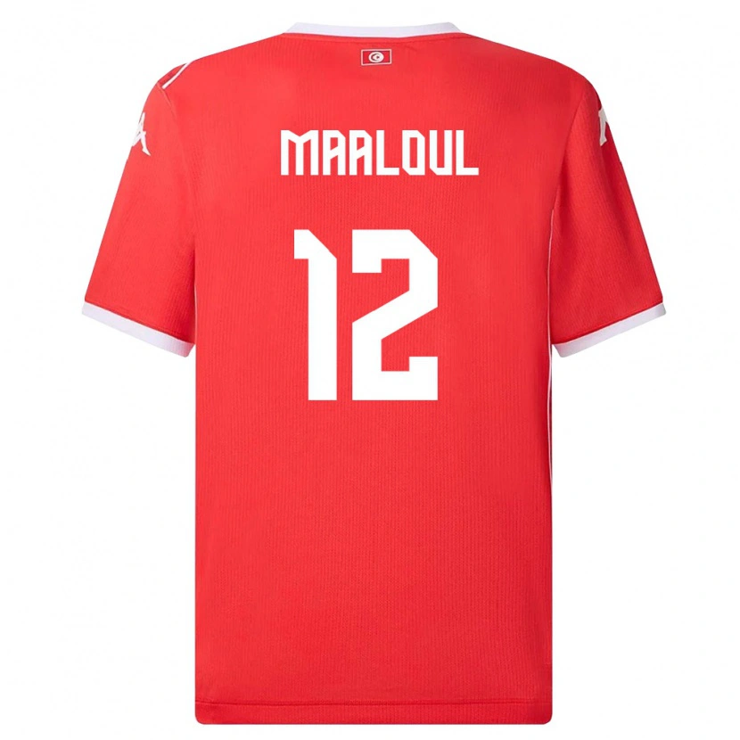 Danxen Women Tunisia Ali Maâloul #12 Red White Home Jersey 26-28 T-Shirt