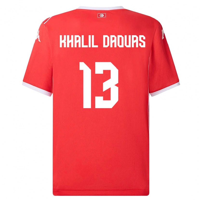 Danxen Women Tunisia Mohamed Khalil Daouas #13 Red White Home Jersey 26-28 T-Shirt