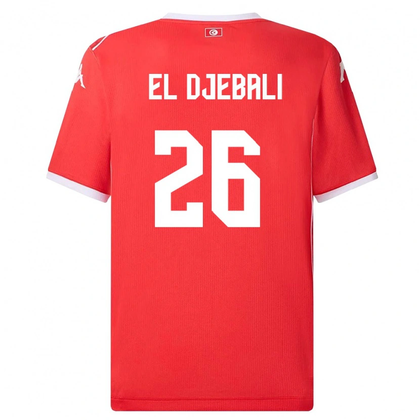 Danxen Women Tunisia Chaim El Djebali #26 Red White Home Jersey 26-28 T-Shirt