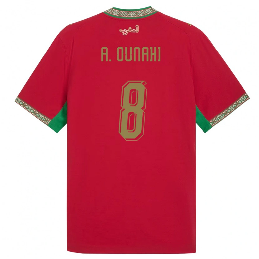 Danxen Women Morocco Azzeddine Ounahi #8 Red Green White Home Jersey 26-28 T-Shirt